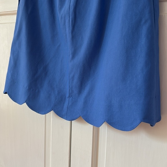 J.MCLAUGHLIN Cameron Skirt Vista Blue Stretch Preppy A-Line Scallop Hem Size 0 - Picture 8 of 11
